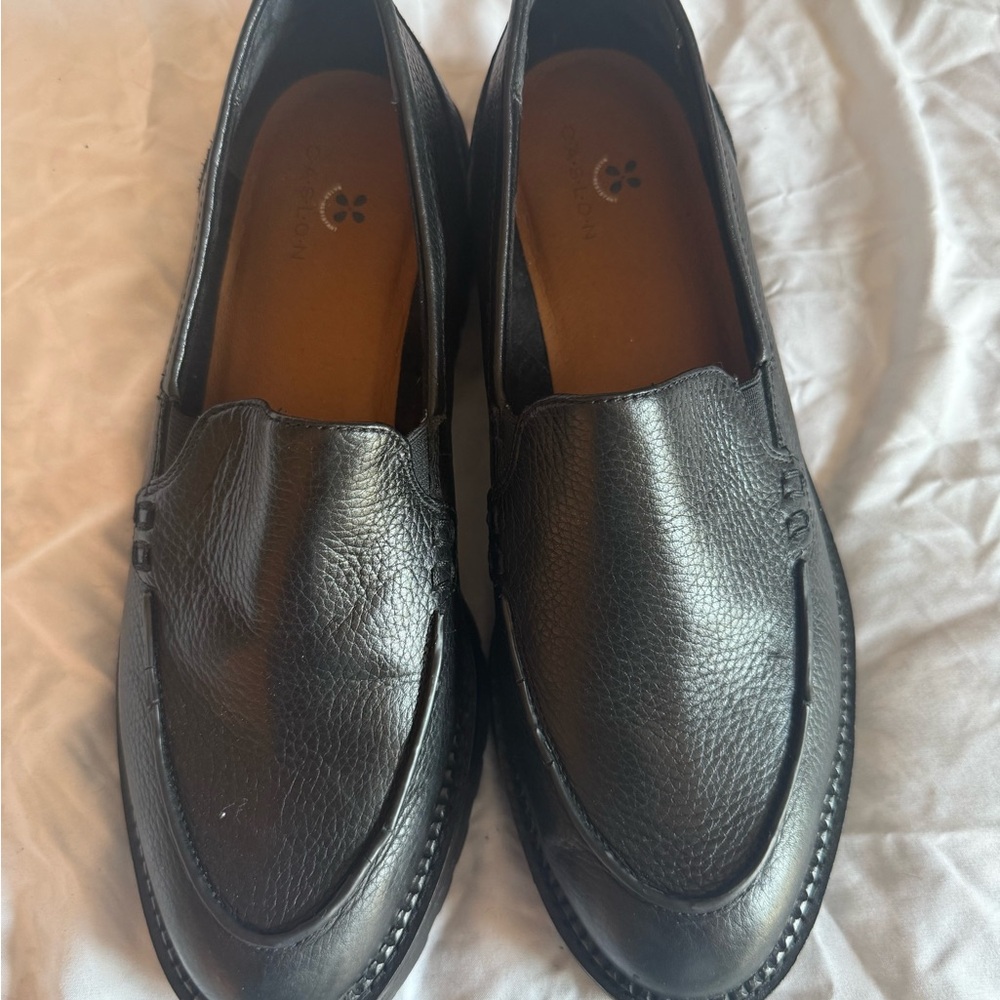 Caslon Black Leather Flats Sleek Loafers